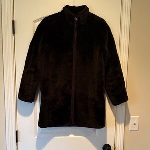 J. Crew Black Fur Side Zip Jacket
